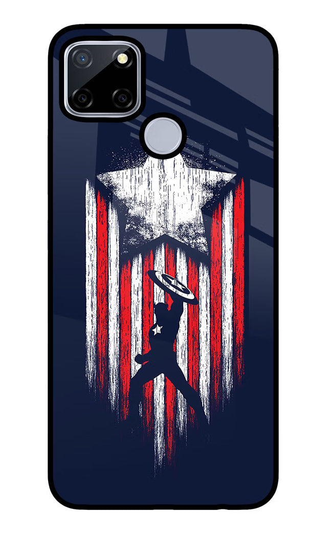 Captain America Marvel Art Realme C12/Narzo 20 Glass Case Back Cover by Casekaro
