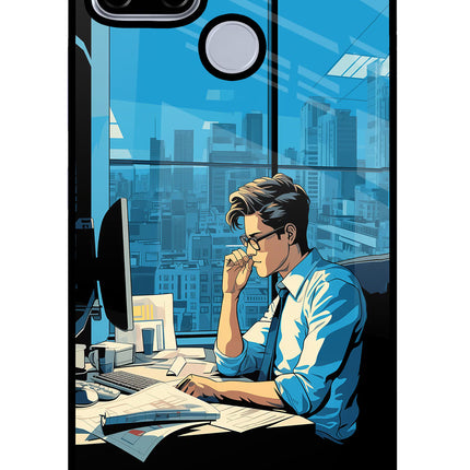 Focused Hustler (AI Generated) Realme C12/Narzo 20 Glass Case Back Cover by Casekaro