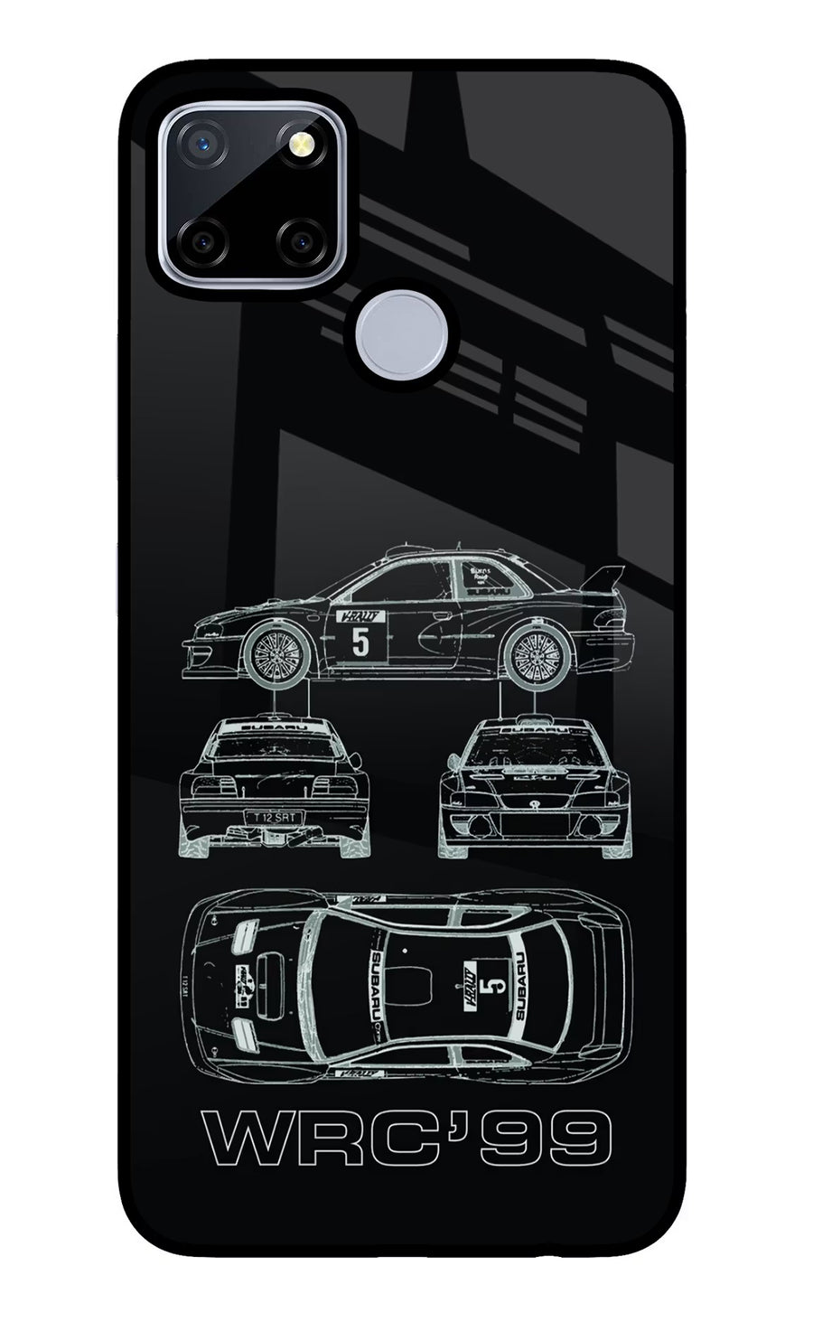 WRC'99 Realme C12/Narzo 20 Back Cover, Glass case