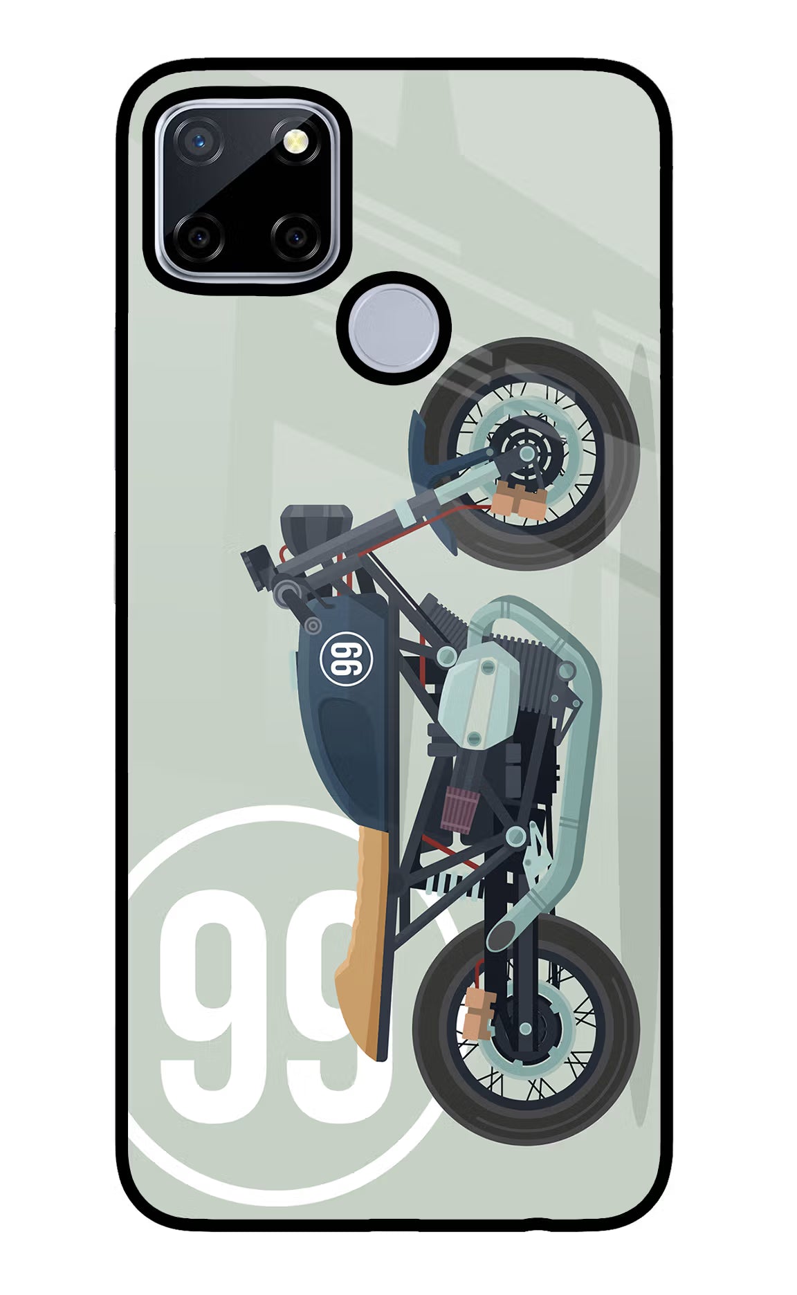 Classic Cafe Racer 99 Realme C12/Narzo 20 Glass Case Back Cover by Casekaro