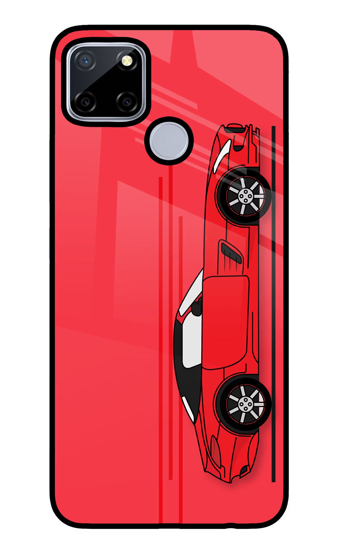 Red Velocity Realme C12/Narzo 20 Glass Case Back Cover by Casekaro