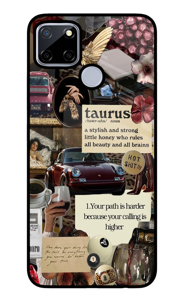 Taurus Zodiac Realme C12/Narzo 20 Glass Case Back Cover by Casekaro