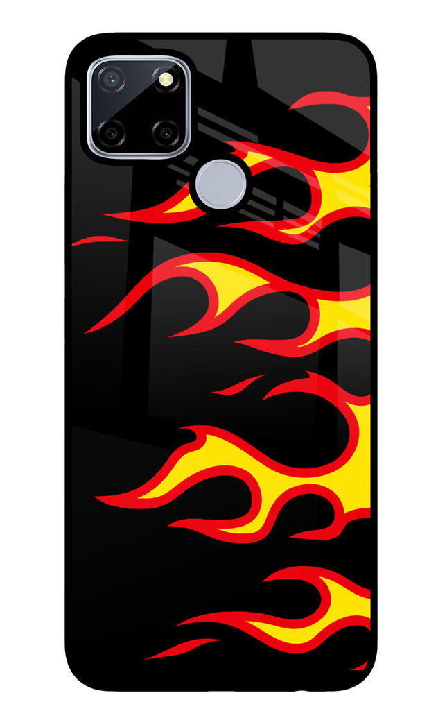 Side Sweep Flames Realme C12/Narzo 20 Glass Case