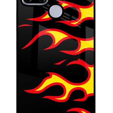 Side Sweep Flames Realme C12/Narzo 20 Glass Case Back Cover by Casekaro