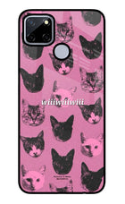 Pink Cats Realme C12/Narzo 20 Glass Case