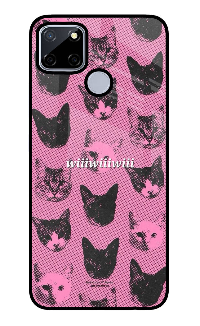 Pink Cats Realme C12/Narzo 20 Glass Case Back Cover by Casekaro