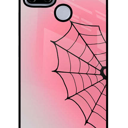 Pink Web Realme C12/Narzo 20 Glass Case