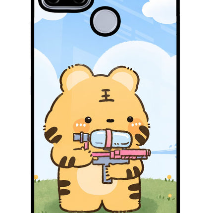 Tiger Treat Realme C12/Narzo 20 Glass Case Back Cover by Casekaro