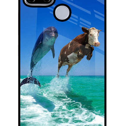 Dolphin vs Cow Realme C12/Narzo 20 Glass Case
