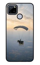 Skydiving Cow Realme C12/Narzo 20 Glass Case