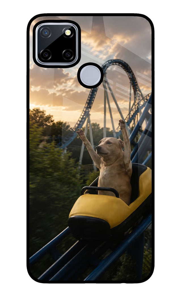 Rollercoaster Dog Realme C12/Narzo 20 Glass Case Back Cover by Casekaro