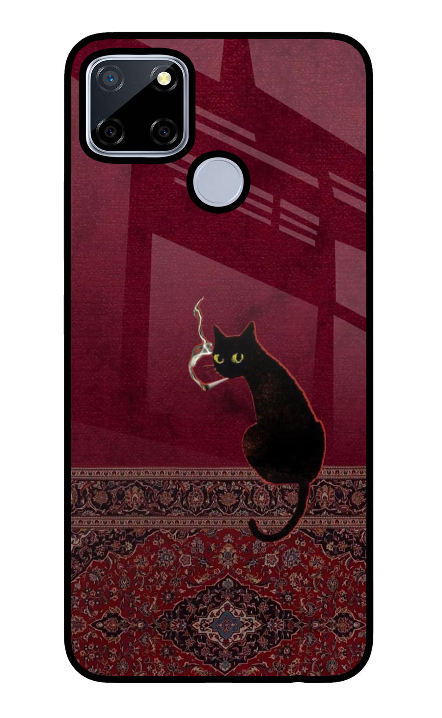 Midnight Cat Realme C12/Narzo 20 Back Cover, Glass case