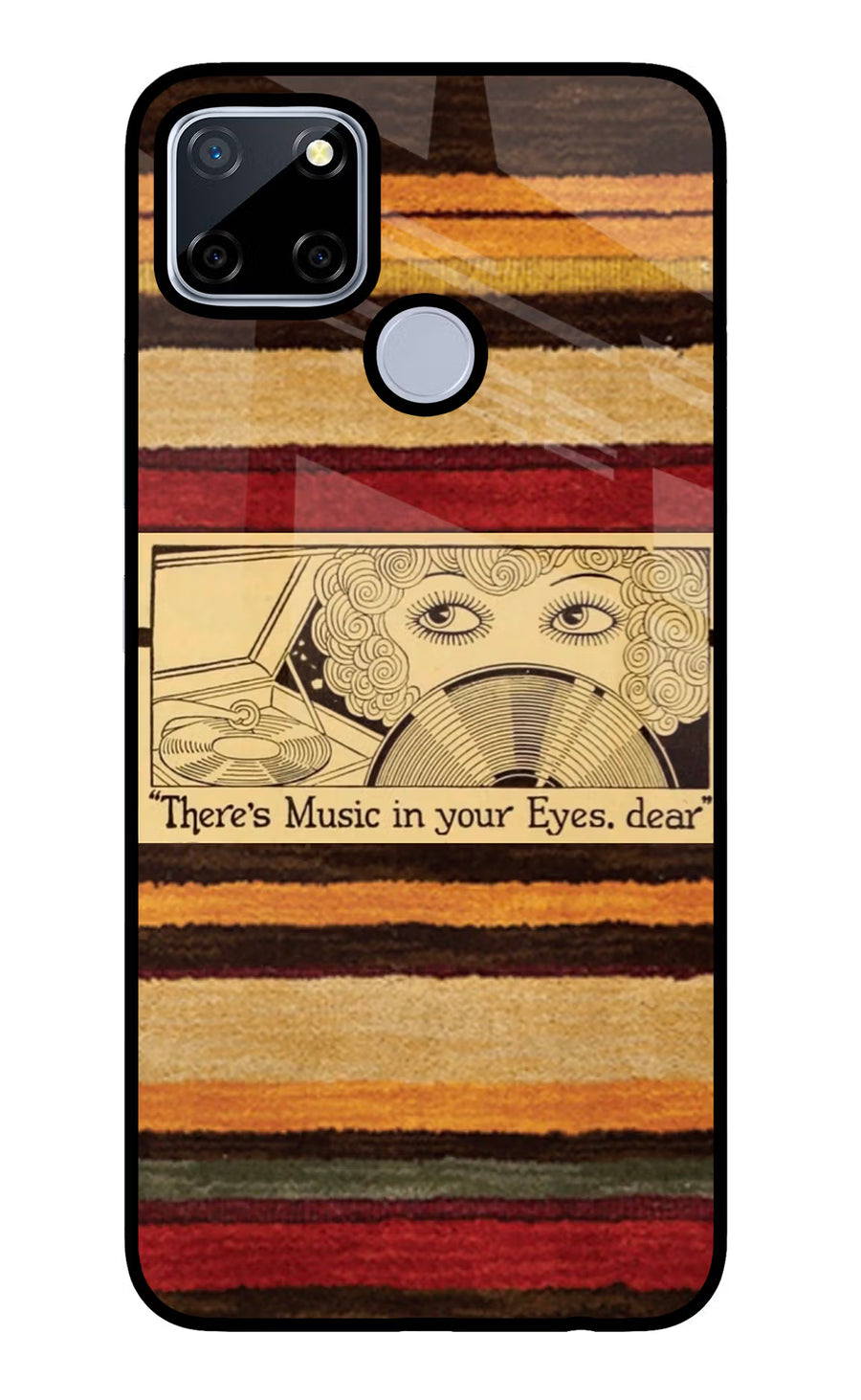 Vinyl Stripes Realme C12/Narzo 20 Back Cover, Glass case