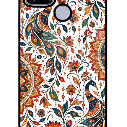 White Mayura Realme C12/Narzo 20 Glass Case