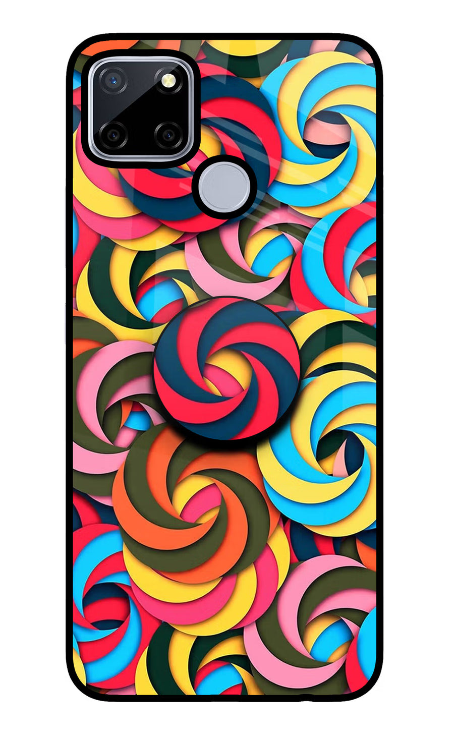 Spiral Pattern Realme C12/Narzo 20 Pop Case, Glass case