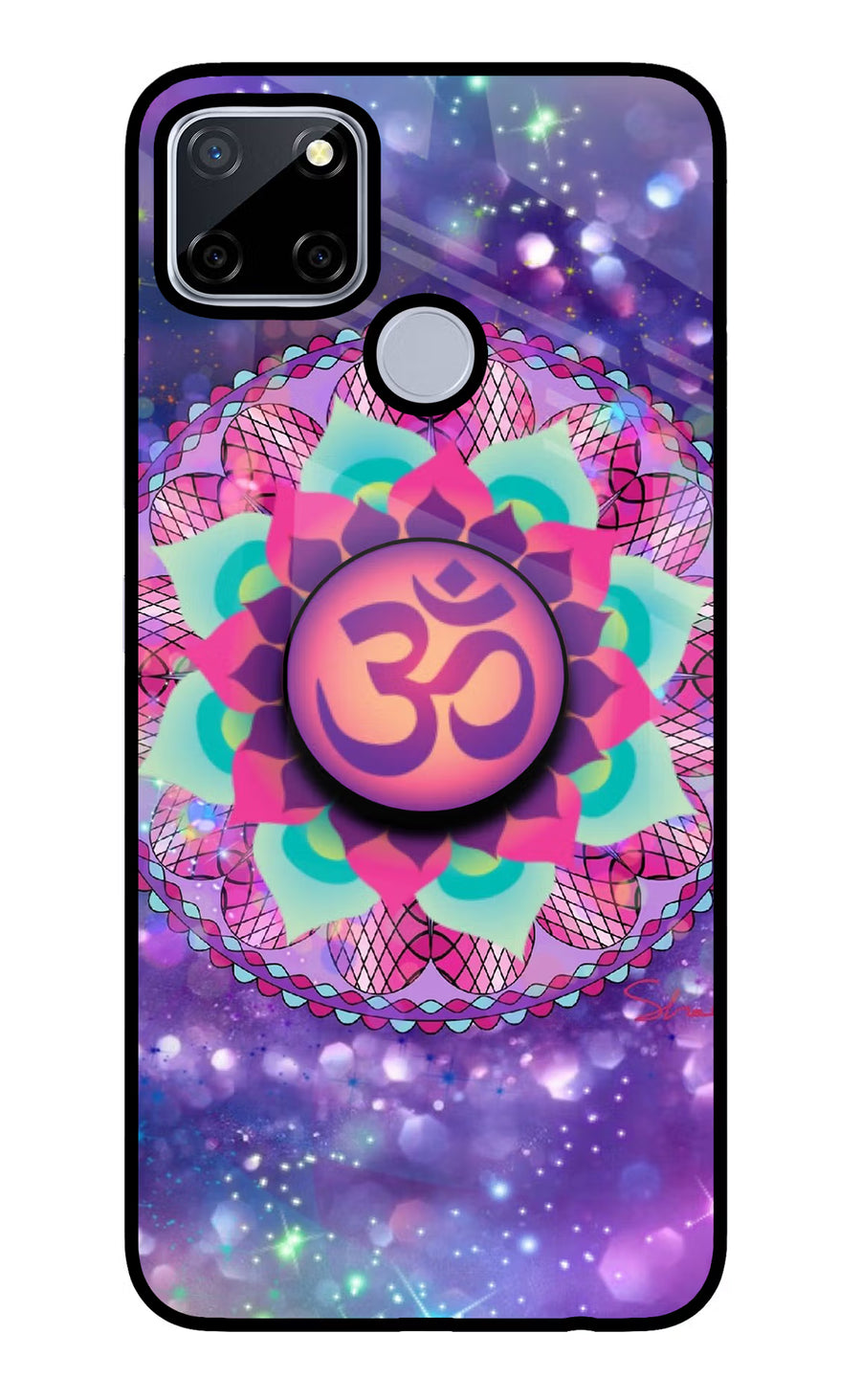 Om Purple Realme C12/Narzo 20 Pop Case, Glass case