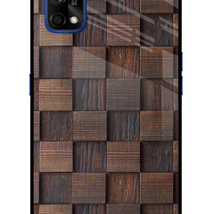 Wooden Cube Design Realme 7 Pro Glass Case Back Cover by Casekaro