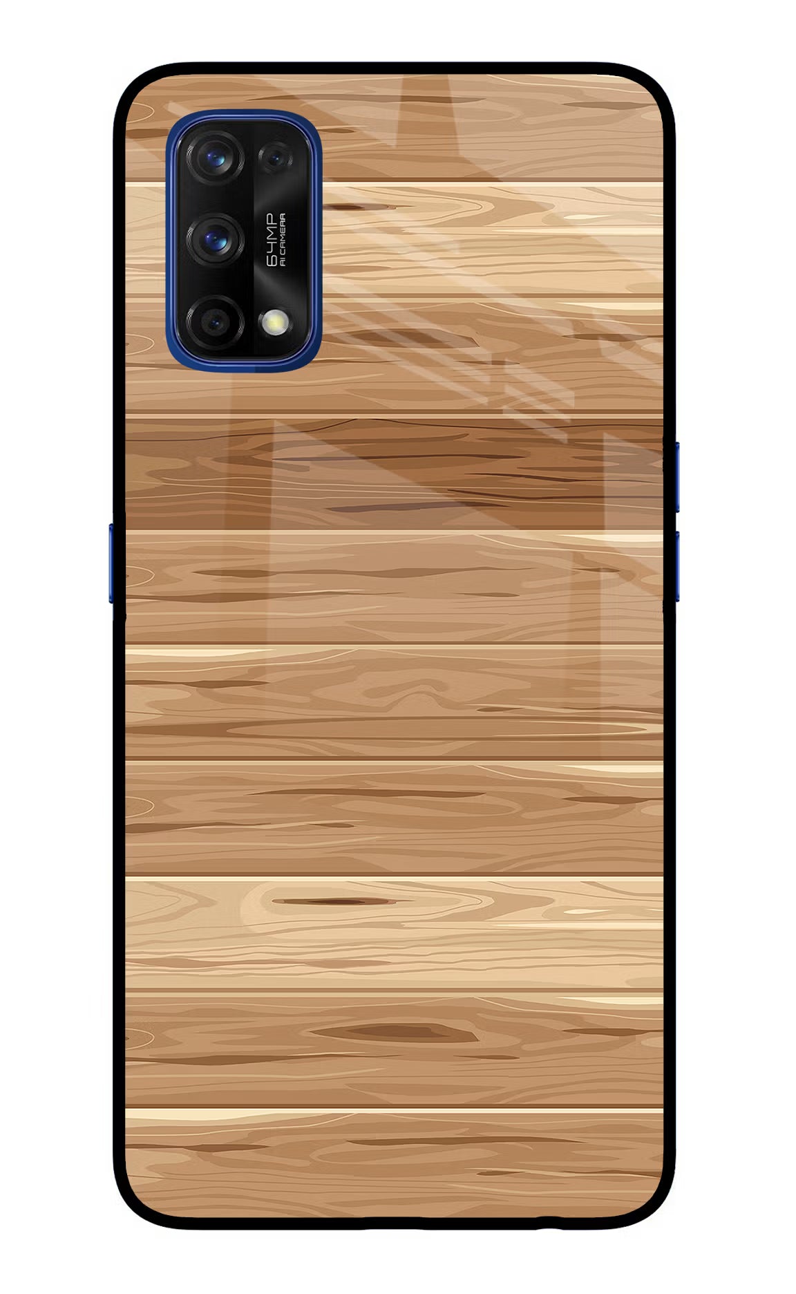 Wooden Vector Realme 7 Pro Glass Case Back Cover by Casekaro