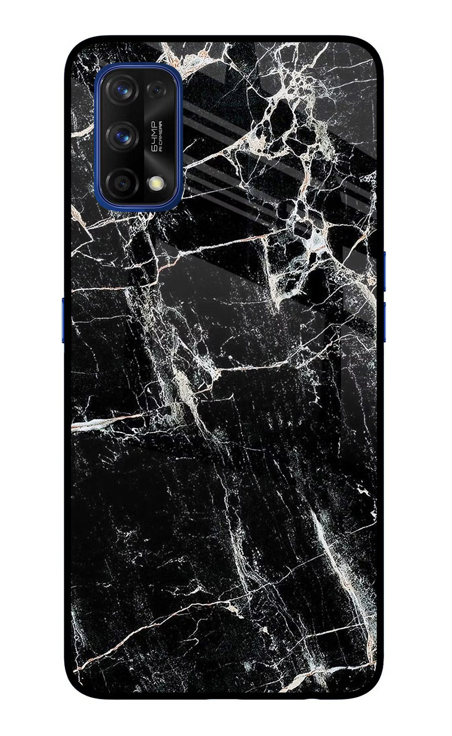 Black Marble Texture Realme 7 Pro Back Cover, Glass case