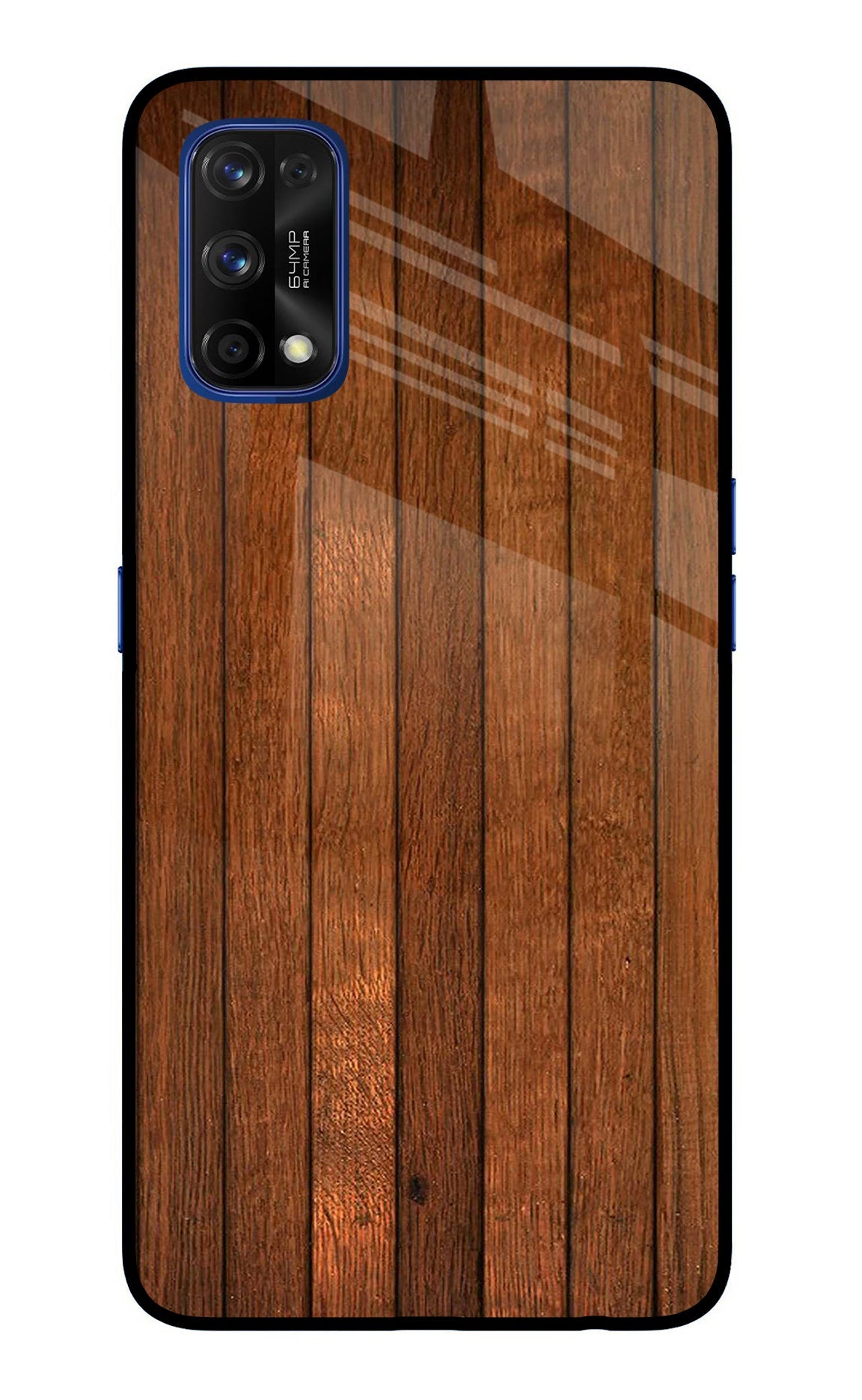 Wooden Artwork Bands Realme 7 Pro Glass Case