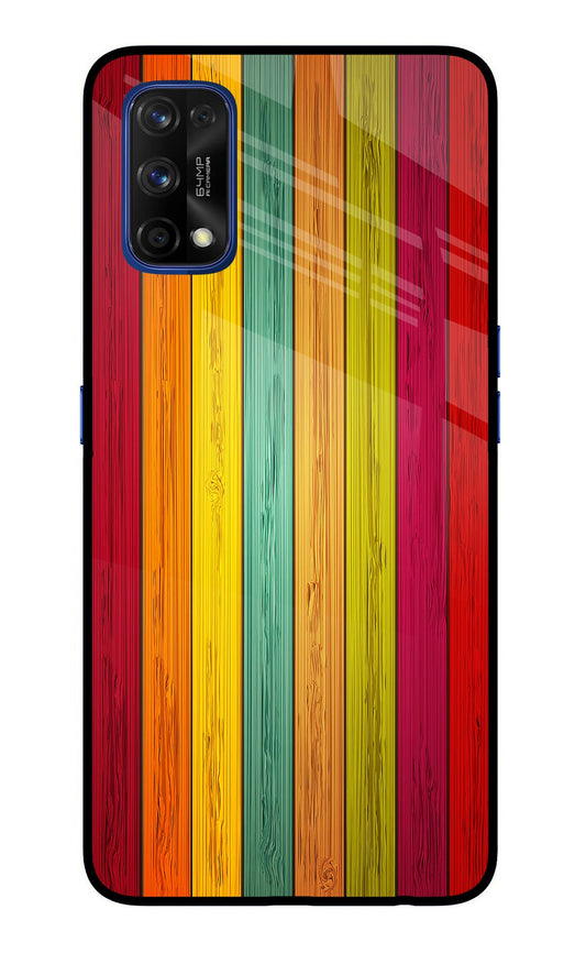 Multicolor Wooden Realme 7 Pro Glass Case
