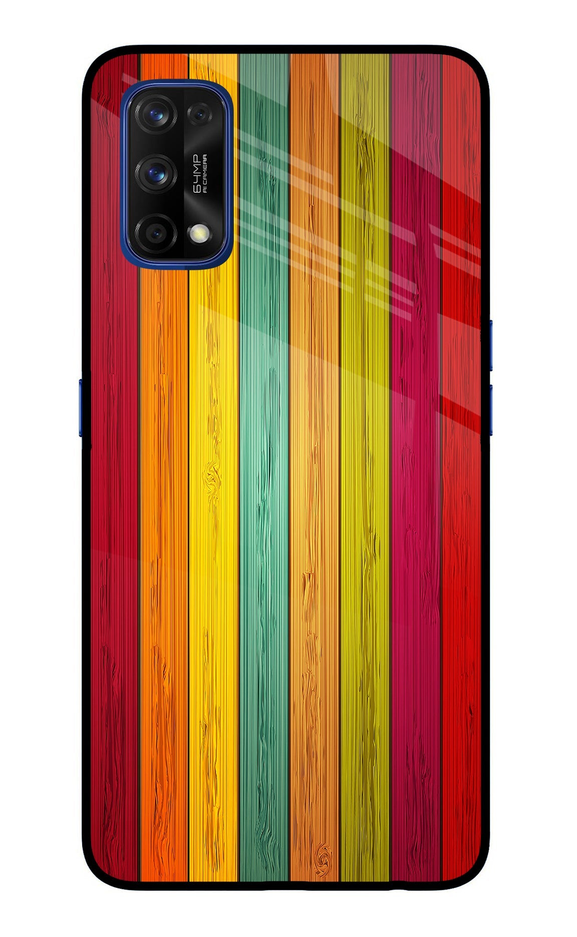 Multicolor Wooden Realme 7 Pro Back Cover