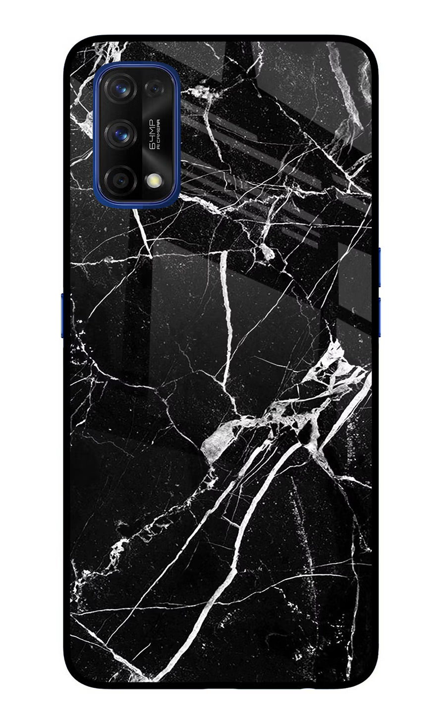 Black Marble Pattern Realme 7 Pro Back Cover, Glass case