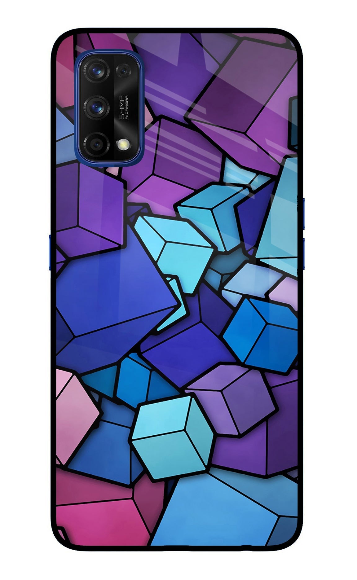 Cubic Abstract Realme 7 Pro Glass Case