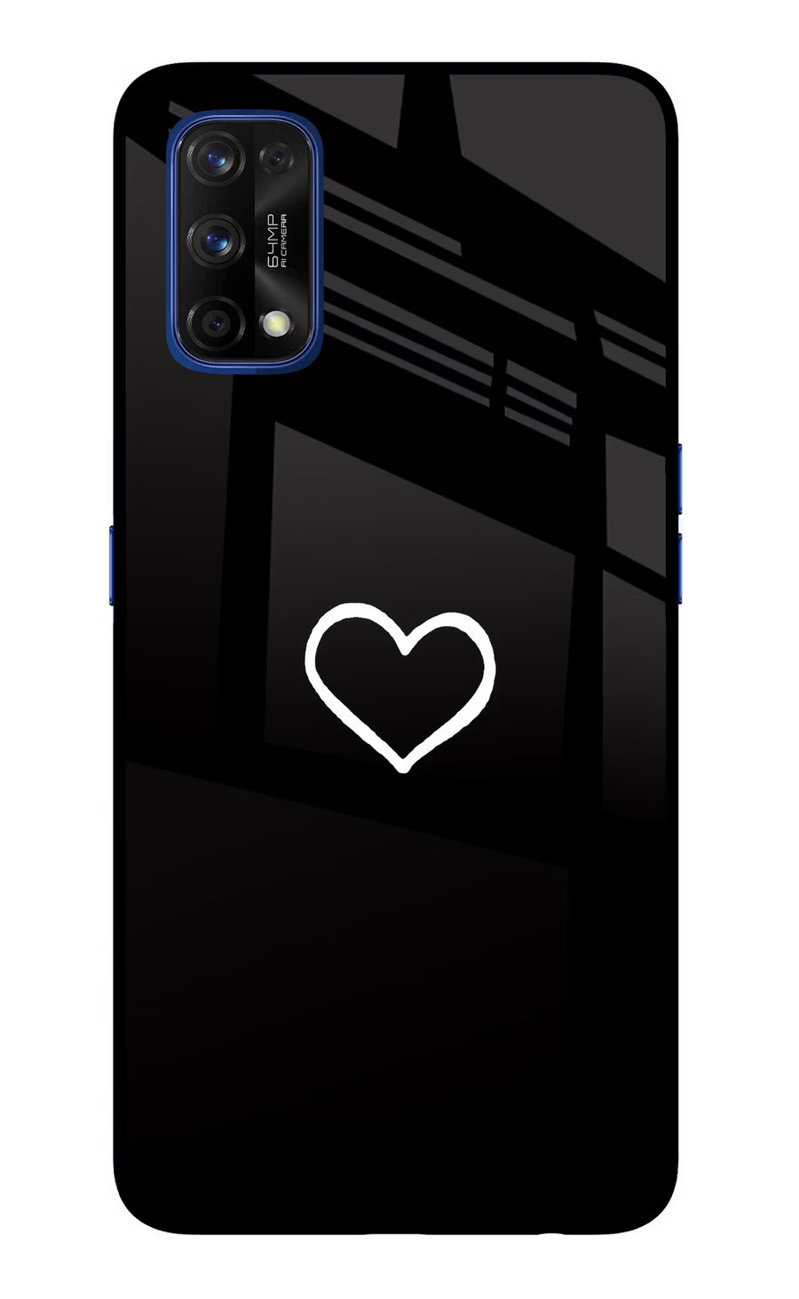Heart Realme 7 Pro Back Cover, Glass case