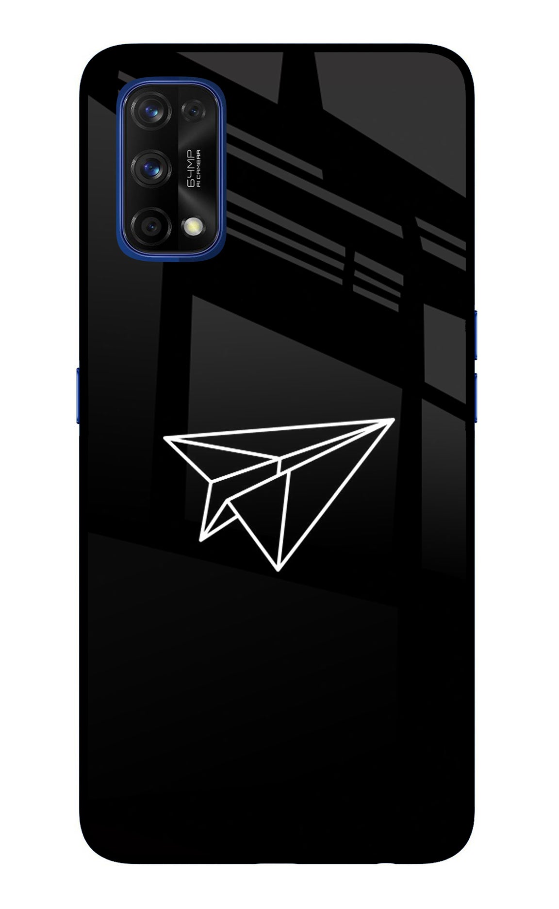 Paper Plane White Realme 7 Pro Glass Case