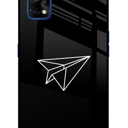 Paper Plane White Realme 7 Pro Glass Case Back Cover by Casekaro
