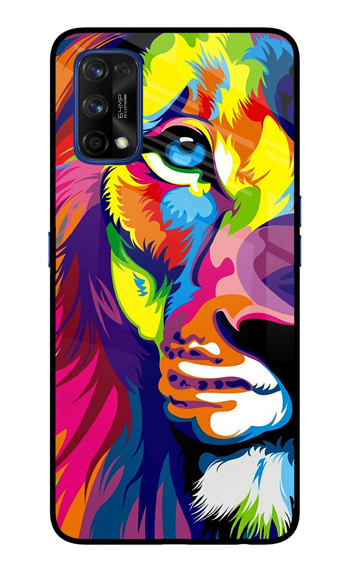 Lion Half Face Realme 7 Pro Glass Case