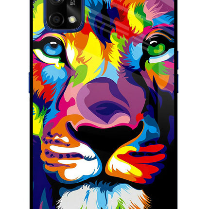 Lion Realme 7 Pro Glass Case Back Cover by Casekaro