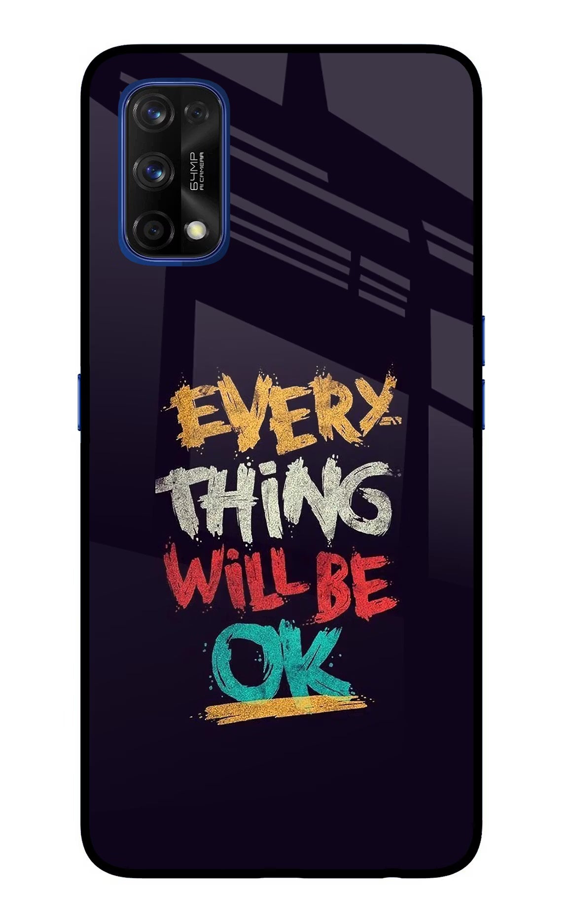 Everything Will Be Ok Realme 7 Pro Glass Case Back Cover by Casekaro