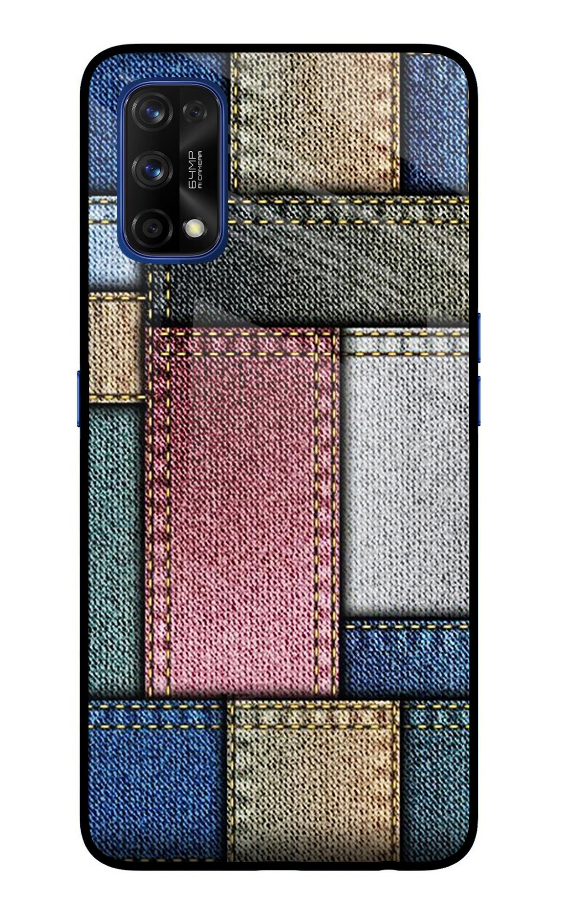 Multicolor Jeans Realme 7 Pro Glass Case