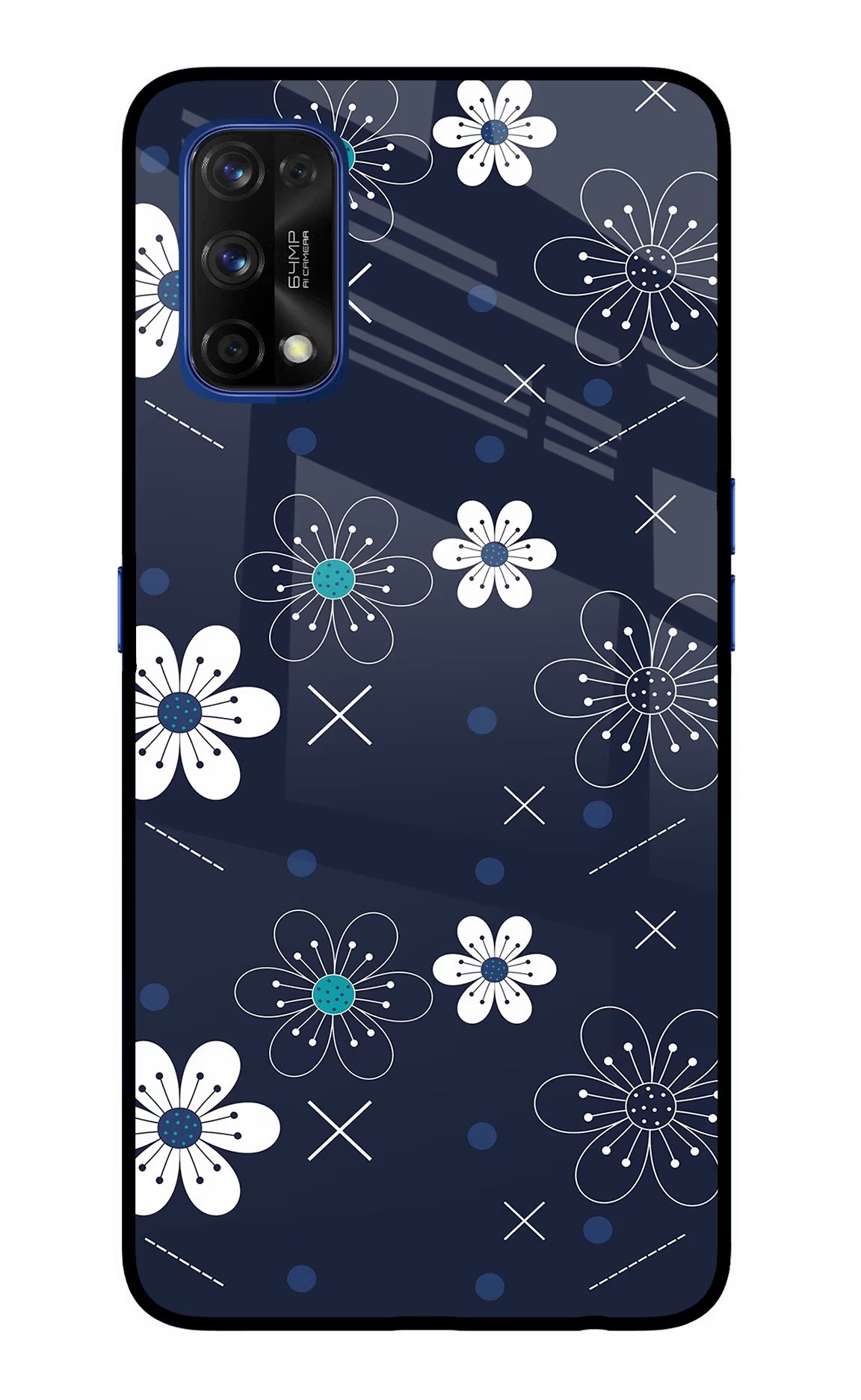 Flowers Realme 7 Pro Glass Case Back Cover by Casekaro