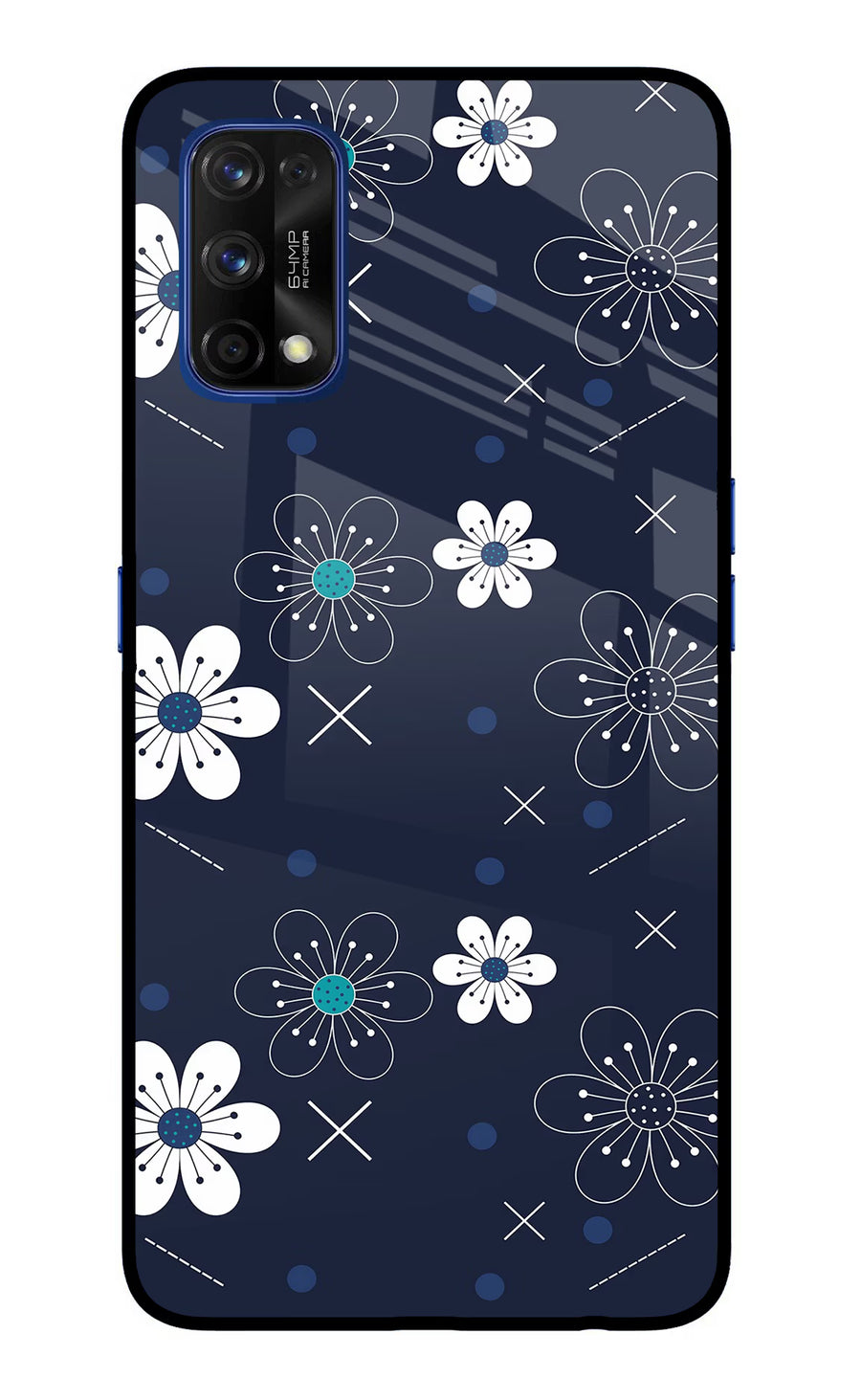 Flowers Realme 7 Pro Back Cover, Glass case