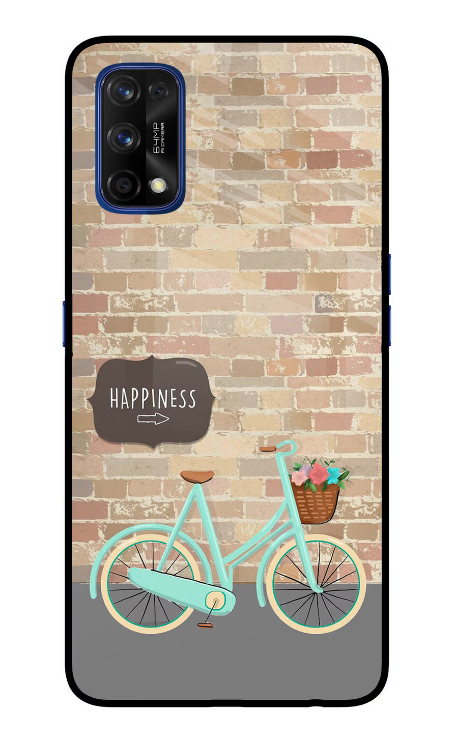Happiness Artwork Realme 7 Pro Back Cover, Glass case