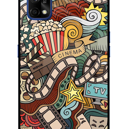 Cinema Abstract Realme 7 Pro Glass Case Back Cover by Casekaro