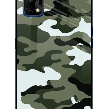 Camouflage Realme 7 Pro Glass Case Back Cover by Casekaro