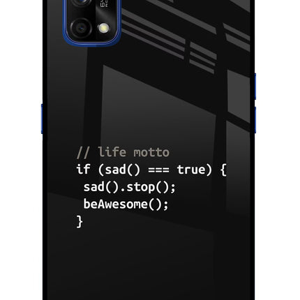 Life Motto Code Realme 7 Pro Glass Case Back Cover by Casekaro
