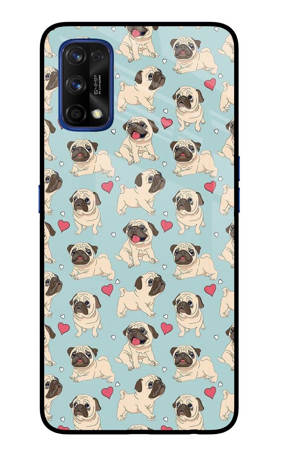 Pug Dog Realme 7 Pro Glass Case Back Cover by Casekaro