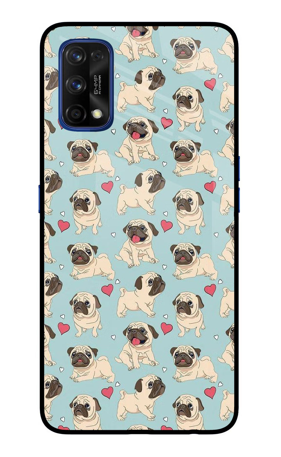 Pug Dog Realme 7 Pro Back Cover, Glass case