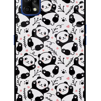 Cute Panda Realme 7 Pro Glass Case Back Cover by Casekaro
