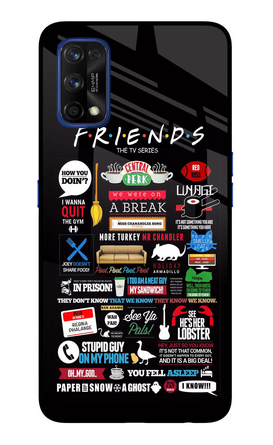 FRIENDS Realme 7 Pro Back Cover, Glass case