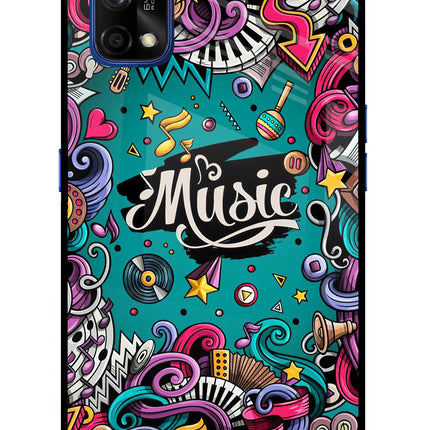 Music Graffiti Realme 7 Pro Glass Case Back Cover by Casekaro