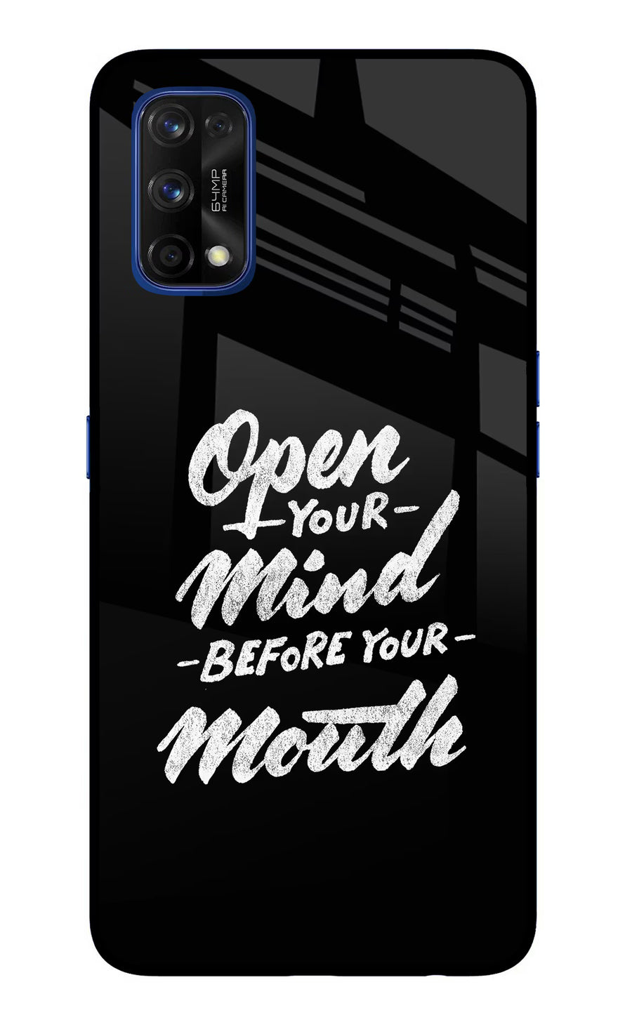 Open Your Mind Before Your Mouth Realme 7 Pro Back Cover, Glass case