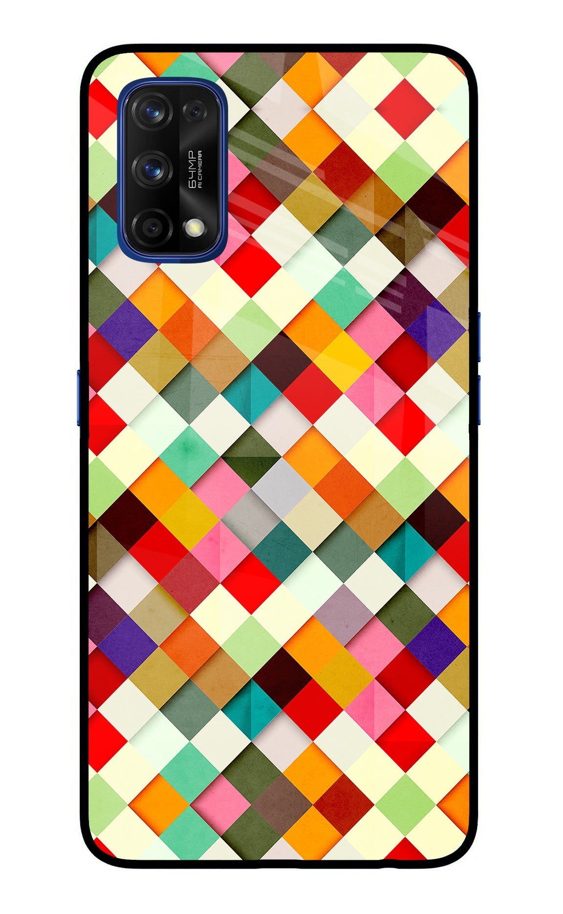 Geometric Abstract Colorful Realme 7 Pro Glass Case