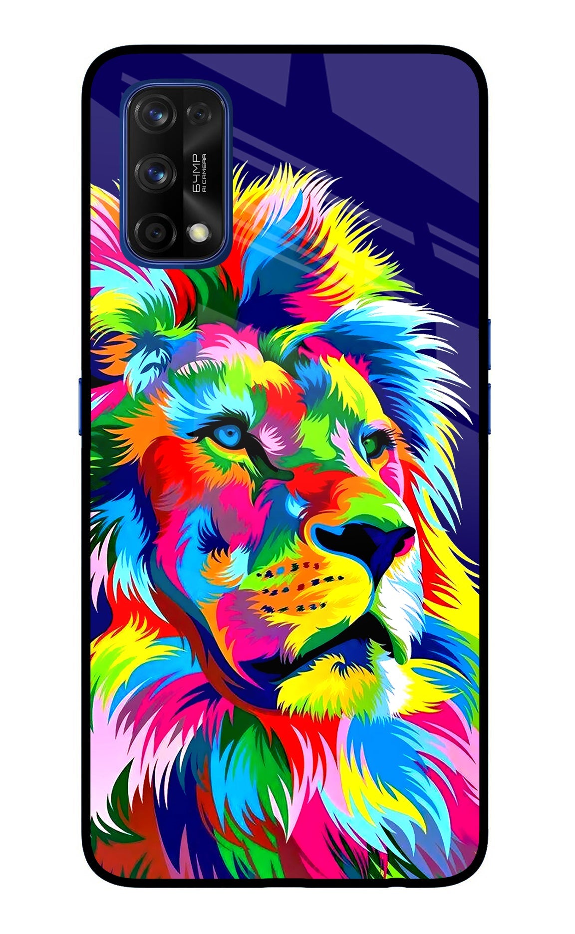 Vector Art Lion Realme 7 Pro Glass Case