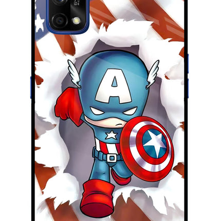 Captain America Realme 7 Pro Glass Case Back Cover by Casekaro
